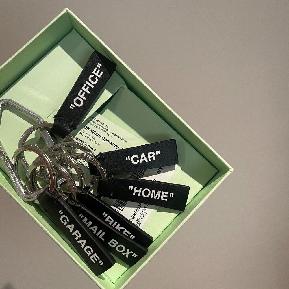 Off-White™ Label Key Ring Set – 6-Piece Metal Keychain Organizer